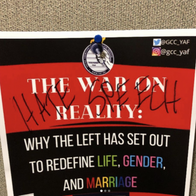 Vandals Deface YAF Chapter’s Matt Walsh Event Posters at GCC